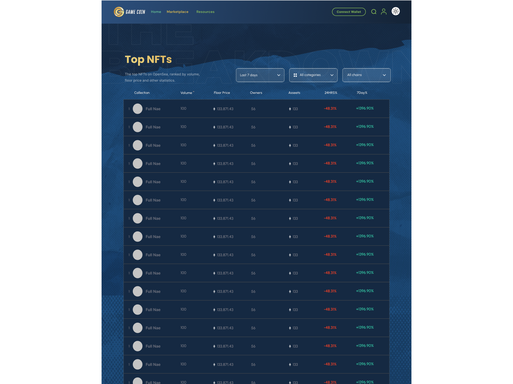 Gamecoin — NFT Sports App